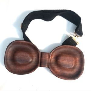 Wood Bow Tie Handmade - Gorgeous Mahogany Adjustable strap beeswax seal